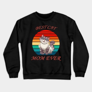 Vintage Best Cat Mom Ever Cat Mama Mother Gift for Women Crewneck Sweatshirt